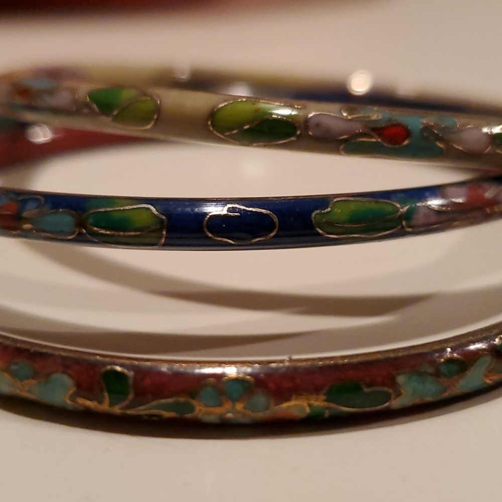 Chinese Cloisonne multicolor bracelets